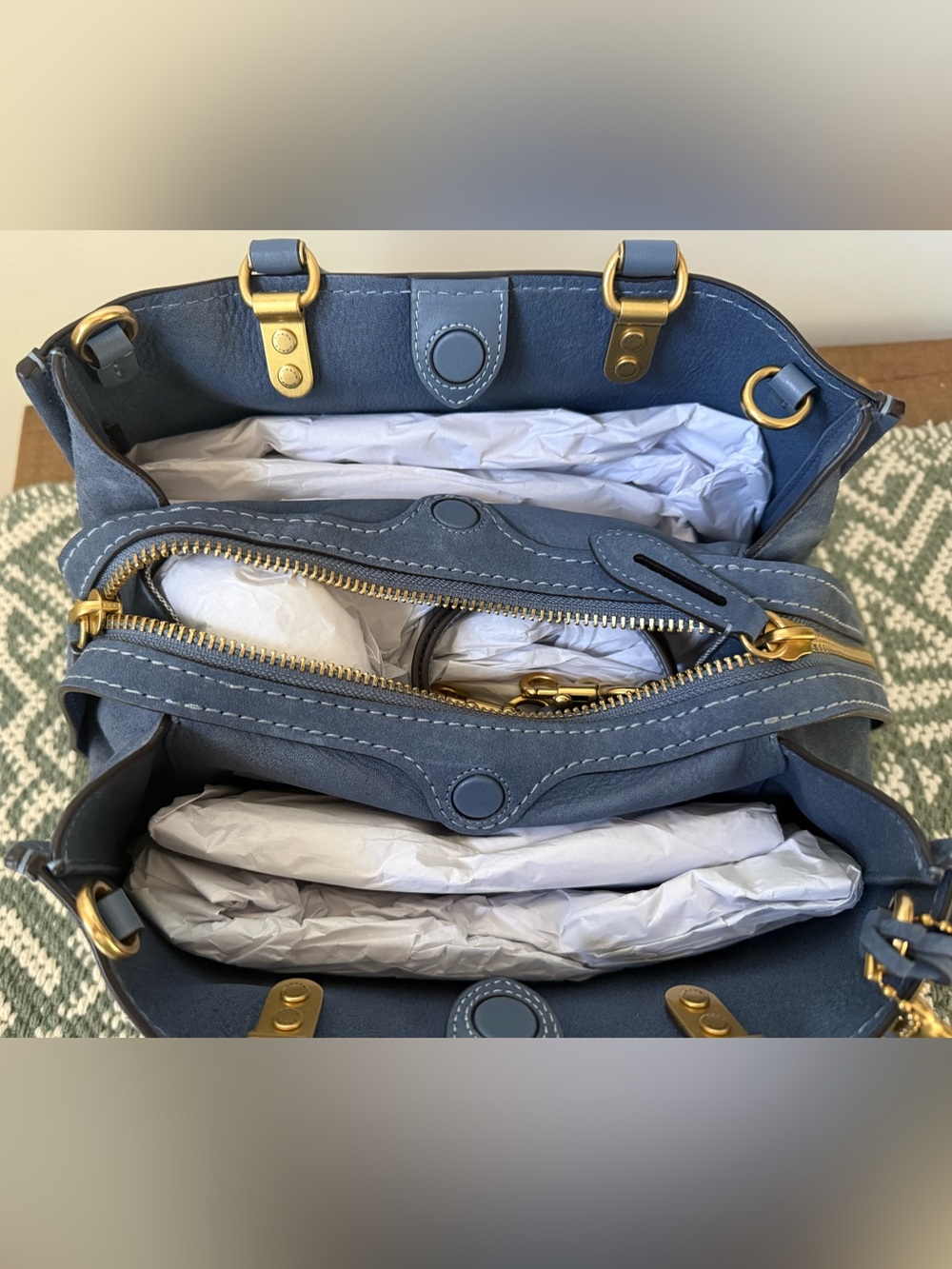 Coach Blue Denim Suede Rogue 31 - Picture 4 of 4